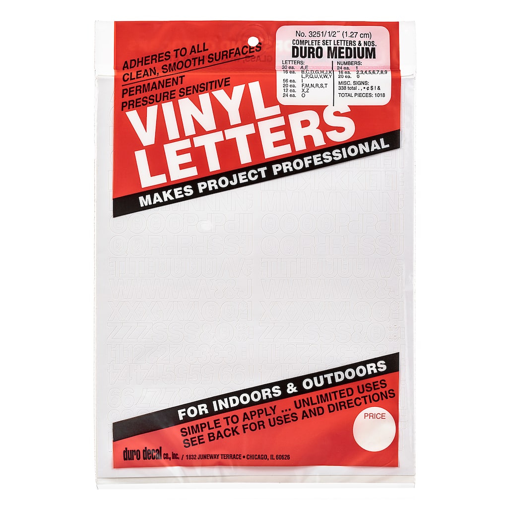 Find the Duro Vinyl Letters, White at Michaels